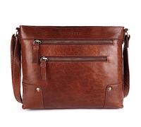 Lederbuck Mia Soft Real Leather Womens Crossbody Handbags and Purses-Triple Zip Premium Sling Crossover Shoulder Bag, Cognac, M