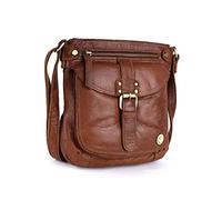 LEDERBUCK Real Leather Small Crossbody Handbags & Purses for Women - Crossover over the Shoulder Bag, Cognac, M