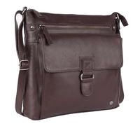 LEDERBUCK Shirley Large Soft Real Leather Womens Crossbody Handbags and Purses-Triple Zip Sling Crossover Shoulder Bag, Brown, L
