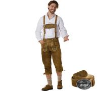 Lederhosen Long Trachten Oktoberfest Leather German Traditional Brown Bavarian