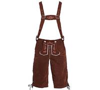 Lederhosen Men,Lederhosen Men XXXL Cowhide Suede Leather with Matching Suspenders Bavarian Shorts Deluxe Traditional Hans Costume Comedy Dress Up Costumes Oktoberfest Hat Black Look