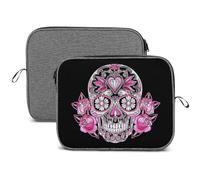 LEDFCVSU 13inch Laptop Case, Pink Sugar Skull Snowflake Laptop Sleeve