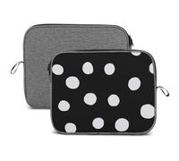 LEDFCVSU 14inch Laptop Case, Black And White Polka Dot Snowflake Laptop Sleeve
