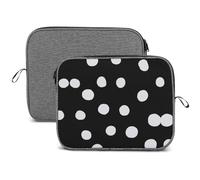LEDFCVSU 14inch Laptop Case, Black Polka Dot Snowflake Laptop Sleeve