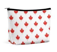 LEDFCVSU Cosmetic Bag, Canadian Maple Leaf Makeup Bag, Portable Toiletry Bag with Zipper for Daily Use, Travel
