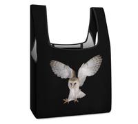LEDFCVSU Foldable Shopping Bag, Barn Owl Reusable Grocery Bag, Washable Tote Bag for Daily Use Travel Bags