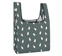 LEDFCVSU Foldable Shopping Bag, Penguin Pattern Reusable Grocery Bag, Washable Tote Bag for Daily Use Travel Bags