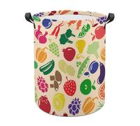 LEDFCVSU Laundry Hamper, Vegetable And Fruit Laundry Basket, Washing Basket with Handle