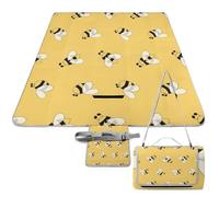 LEDFCVSU Picnic Mat,Cute Bee Square Picnic Blanket,Outdoor Rugs,148cm X 148cm