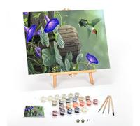 Ledgebay Paint by Numbers for Adults: Beginner to Advanced, Fun Painting Projects, Framed Hummingbird 30x40 cm Kit