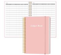 Ledger Book - A5 Accounting Ledger Book for Bookkeeping, Small Businesses & Personal Use, Expense Tracker Notebook for Tracking Money, Expenses, Deposits & Balance, 5.8" x 8.4", Pink