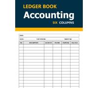 Ledger Book Accounting Six Columns: Simplified Log Book for Small Business and Personal Accounting Records | 8,5 x 11 Inches, 112 pages