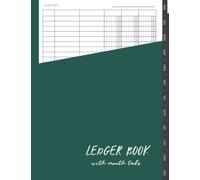 Ledger Book with month tabs: A Ledger Book, with printed tabs on the edge of the paper to help show the month status helping to find each page faster. (cover 2)