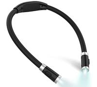 LEDGLE Neck Book Light for Reading,Rechargeable,6 Brightness Classic-Black | 650mAh,Cool White,360°Magic Buckle,Massage Anti-Slip Pad,USB 5-20H,Hands Free for Crafts,Crocheting,Knitting,Repair,Camping