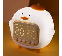 LEDHOLYT Cute Duck Alarm Clock Night Light, Children's Fun Duckling Wake Up Lamp, Alarm Clock, Night Light for Kids' Bedroom Decoration, Sleep Training Clock, Birthday Gift