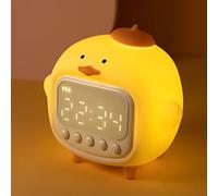 LEDHOLYT Cute Yelloe Duck Alarm Clock Night Light, Children's Fun Duckling Wake Up Lamp, Alarm Clock, Night Light for Kids' Bedroom Decoration, Sleep Training Clock, Birthday Gift