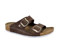 Ledi Anatomic 92-NB4 Leather Slip-on Womens Ladies Comfort Sandals Clogs Mule Slides Slippers Shoes, Dark Brown, EU 40, UK 6.5