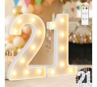 Ledido 12.6 Inch Large Light Up Number 21 for 21st Birthday Decoration