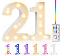 Ledido 35 Color Changing Light Up Number 10 for 21st Birthday Decoration
