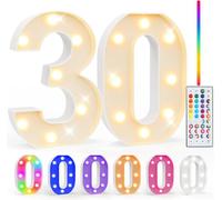 Ledido 35 Color Changing Light up Number - LED Light Up Marquee Numbers Sign for 30th Birthday Decoration Gifts, LED Number Lights for Wedding Anniversary Grad Home Bedroom Party Decor,Number 30