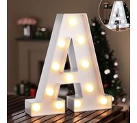 Ledido LED Light Up Marquee Letters Sign - Cool & Warm Light up Letters for Birthday Decorations, LED Letter Lights for Proposal Wedding Grad Bar Home Bedroom Table Wall Party Decor, Letter A