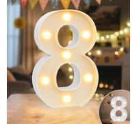 Ledido Light Up Numbers Sign Cool & Warm Number LED Lights, 8th Birthday Gift Marquee Numbers Lights for Girls Boys Party Wedding Anniversary Home Bedroom Table Wall Light Decor 8.8 Inch, Number 8