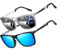 LEDING&BEST Polarised Sunglasses Mens Womens Lightweight Square Frame 100% UV Protection for Driving Fishing Travel Sports Sun glasses