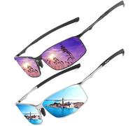 LEDING&BEST Polarised Sunglasses Mens Womens UV Protection metal frame Classic Vintage Style Ultralight Shades For Driving Travel Fishing Running Pilot Sun glasses