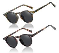 LEDING&BEST Vintage Round Sunglasses Mens Womens Polarised for Driving Fishing Summer Travel Holidays Retro Classic Sun Glasses UV400 Protection