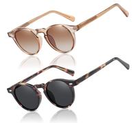 LEDING&BEST Vintage Round Sunglasses Mens Womens Polarised for Driving Fishing Summer Travel Holidays Retro Classic Sun Glasses UV400 Protection