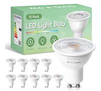 Ledivion GU10 LED Bulbs, Cool White 6500K, Class C, 5W LED GU10 Spotlight Bulb, 50W Halogen Spotlight, 220-240V 700LM, Narrow Beam Angle Energy Saving Non-dimmable, 10 Pack