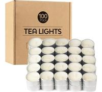 Ledivion Tea Lights Candles 8 Hour Long Burn Time White Unscented 100 Pack