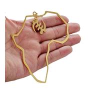 LeDiYouGou African Map Earrings for Women Girls Gold Color Exaggerate Large Hook Earrings Gye Nyame Africa Unique Ethnic Statement Jewelry,