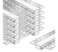LEDLampsWorld 10 Pack Plaster-in LED Aluminum Channel 3.3FT, Trimless Recessed Drywall LED Strip Diffuser Profile with Milky Cover for Ceiling, Wall, Under Cabinet Lighting
