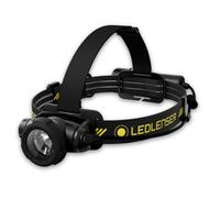 Ledlenser H7R Pro Rechargeable Head Torch, 1200lm, Inc Helmet Mount, IP67 | up to 120h Runtime, 350m Beam, Rubber Lens Protector, Brightness Dial, USB-C, 260g, Worksite Headlamp, Electricians, Plumbers