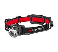 Ledlenser H8R Rechargeable LED Head Torch, 600lm, 150m Beam, IP54 | Adjustable Focus, up to 120h Runtime, Red Rear Safety Light, 158g, Inc Colour Filter Set, For DIY, Camping, Hiking, Work