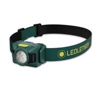 Ledlenser HF4 LED Head Torch, 450lm, 110m Beam, IP67, AAA Battery Powered | Dual Power options, up to 40h runtime, Red light mode, 102g lightweight headlamp green, Ideal for camping, hiking, work