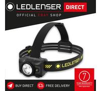Ledlenser HF7R Pro Rechargeable Head Torch, 1200lm, Inc Helmet Mount, IP67 | Worksite headlamp, up to 60h runtime, 210m Beam, USB-C, Red light mode, 134g lightweight, Ideal for garage mechanic, plumber
