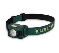 Ledlenser HF4R Rechargeable Head Torch LED, 650lm, 130m Beam, IP67 | Dual Power options, up to 45h runtime, USB-C, Red light mode, 92g lightweight headlamp green, Ideal for camping, hiking, work