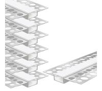 LEDLightsWorld Drywall Plaster-in LED Profile, 6 Pack 3.3ft/1M Aluminum LED Profile with Milky Diffuser for LED Strip, Trimless Plaster Aluminum Profile Channel for Ceiling and Wall