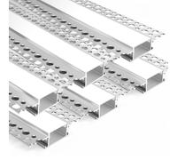 LEDLightsWorld Plaster in LED Profile, 6 Pack 3.3ft/1M Aluminum Profile with Milky Diffuser for 20mm LED Strip, Trimless Plaster LED Channel for Ceiling and Wall