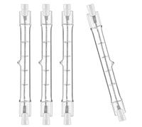 LEDLOCLB 4 Pcs R7S Glass Tube Halogen Bulb 118MM 100W 200W 300W Double Ended Linear High Power Bulb for Home Decoration,118mm -100W, 4PCS