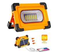 LEDme M LED Solar PowerBank Portable LED Spotlight with Battery 2700 Lumens Rechargeable Work Light USB or Solar Rechargeable Camping Garage Fishing
