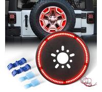 LEDMIRCY Spare Tire Brake Light 3rd Third Brake Light Rear Wheel Lights Tail Light LED Ring Red Light for Jeep Wrangler JL JK 2007-2018 2018-2019 1987-2021 JKU JLU