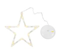 LEDMOMO Christmas Lights - Five-pointed Star Hanging Window Light with Suction Cup and Battery Operated for Christmas Decoration (Warm White Light)