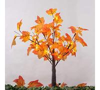 LEDMOMO Fall Maple Tree Artificial Battery Operated Xmas Tree Lights Tabletop Autumn Tree for Home Thanksgiving Festival Decoration Warm White Light Without Battery