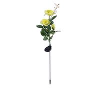 LEDMOMO Outdoor Solar Flowers Lights,3 Rose Solar Powered Lights LED Solar Stake for Garden,Patio,Backyard(Yellow)