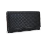 LEDO Cheque Book Holder Organizer Case for Men and Women in PU Leather with Black & Brown Color, Black and Brown, Modern