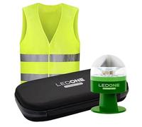 LEDONE Connected + Vest - Emergency Light Car Approved DGT Mandatory from 2026, V16 Beacon Approved DGT with Geolocation, eSim and Data Paid until 2041, V16 with Geolocation.