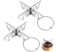 Ledoo 2Pcs 304Stainless Steel Cross Stand for Outdoor Camping Alcohol Stove